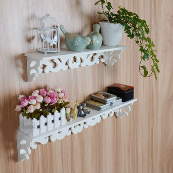 Kệ gỗ hoa văn treo tường 2 thanh