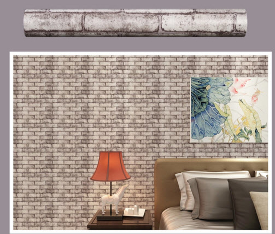 Giấy decal cuộn giả gạch xám đậm