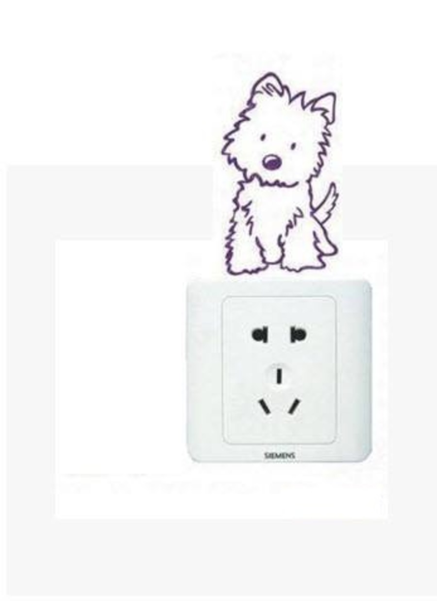Decal ổ điện cún con 