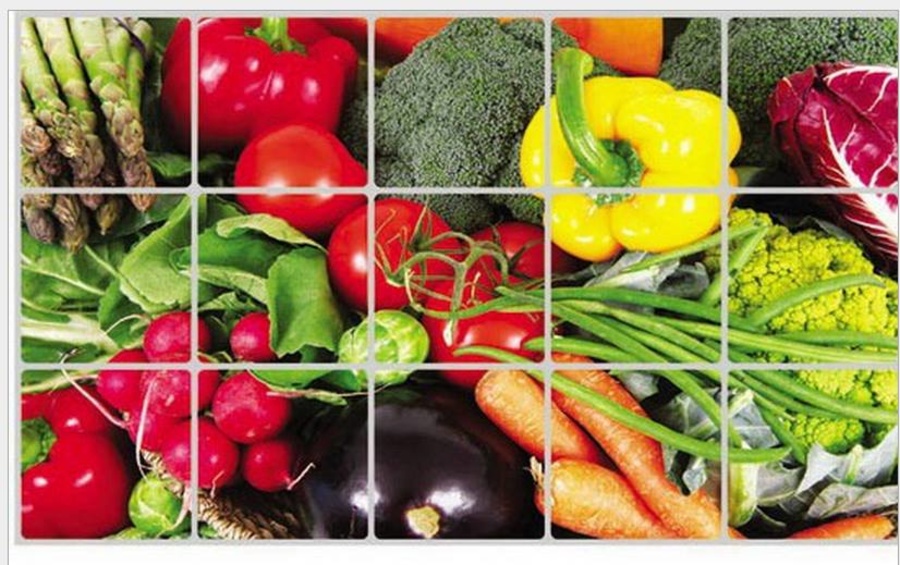 Decal dán bếp các loại rau size 60x90cm