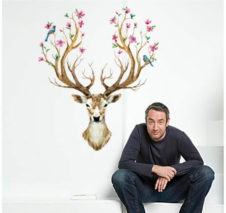 Decal sừng nai nghệ thuật 3D dán tường