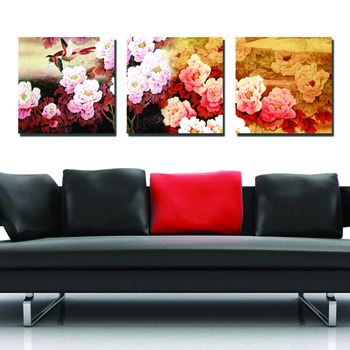 Tranh treo tường miêu tả hình ảnh hoa mẫu đơn hồng