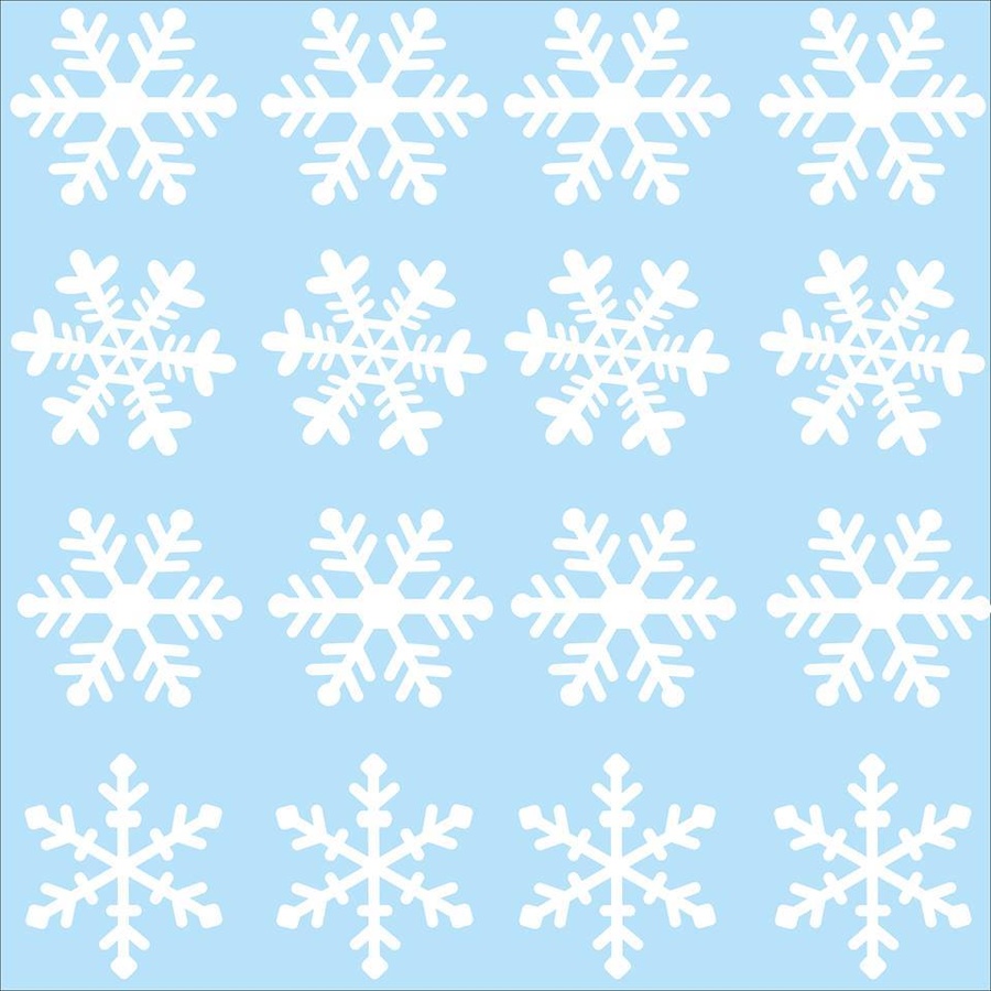 Decal dán tường Bông tuyết 6 cánh lớn (nền trắng đục)