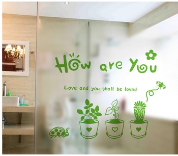 Decal dán kính 3 chậu cây