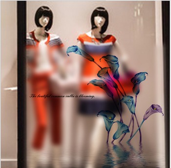 Decal dán kính hoa loa kèn