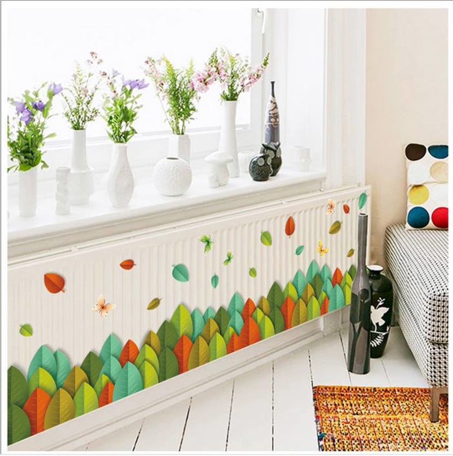 Chân tường lá đủ màu to