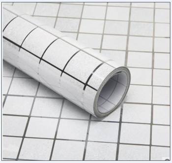 Decal dán bếp họa tiết ô vuông trắng