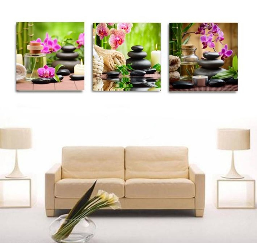 Tranh spa hoa lan tím