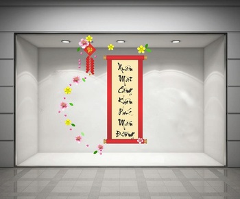 Decal xuân mãi càng khôn phúc mãn đường