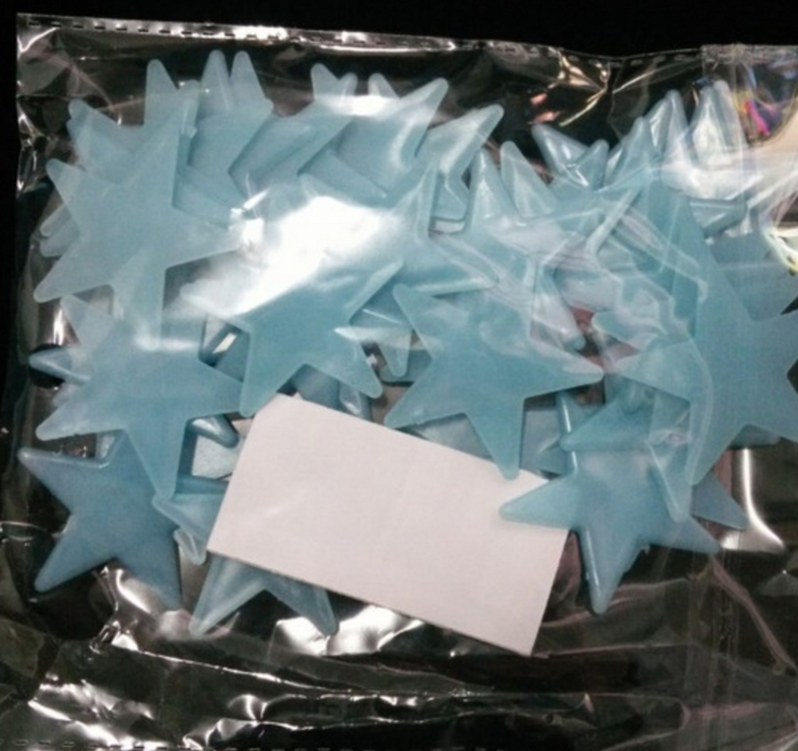 Dạ quang sao xanh  bộ 50 cái