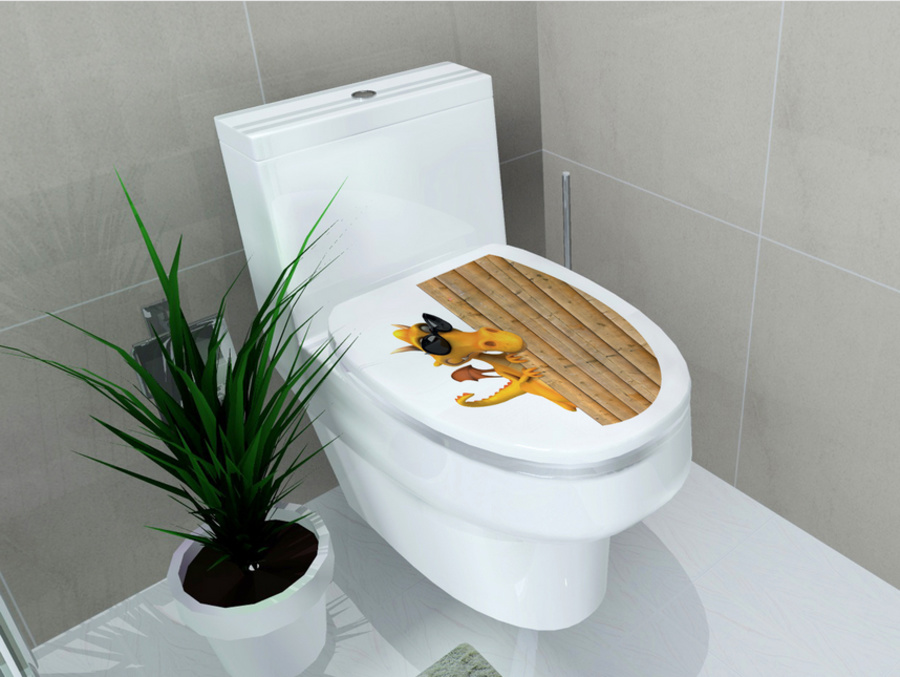 Dán toilet khủng long vui nhộn