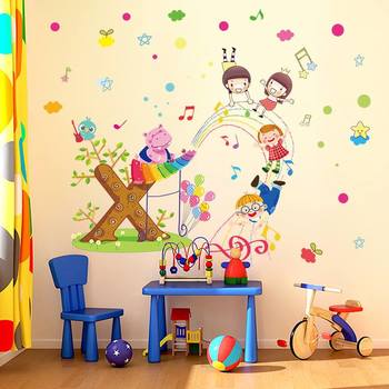 Decal dán tường hà mã chơi đàn