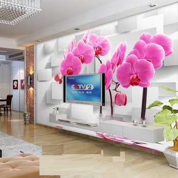 Tranh dán tường nhánh hoa lan tím