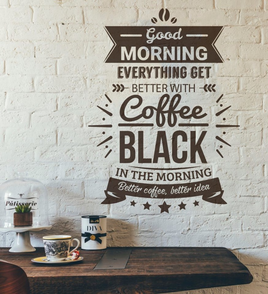 Decal dán tường coffee black.