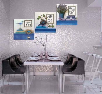 Tranh Treo Tường Phong Cách Cổ Điển Bình Hoa Và Chú Chim Nghệ Thuật