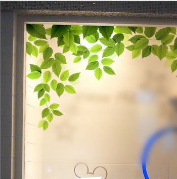 Decal kính mờ lá xanh 2