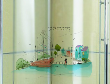 Decal kính mờ chuyến tàu cổ tích