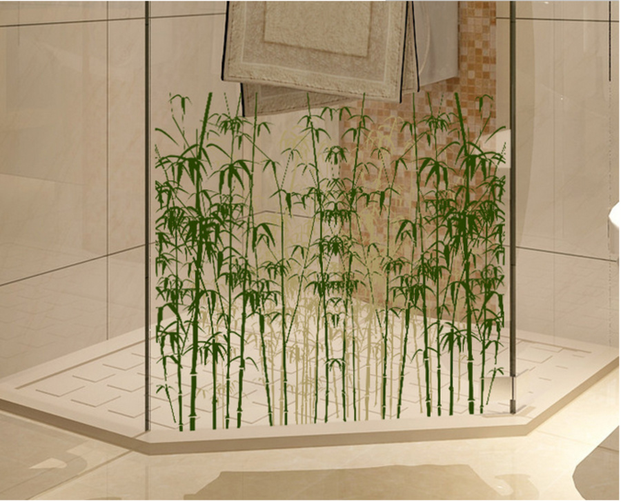 Decal kính mờ rừng trúc