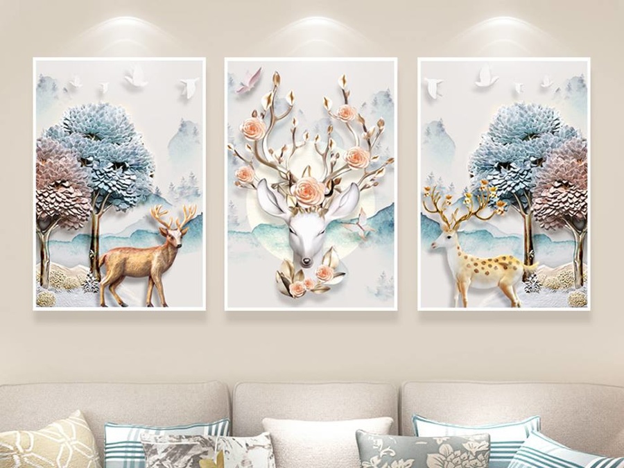 Tranh treo tường hươu nghệ thuật