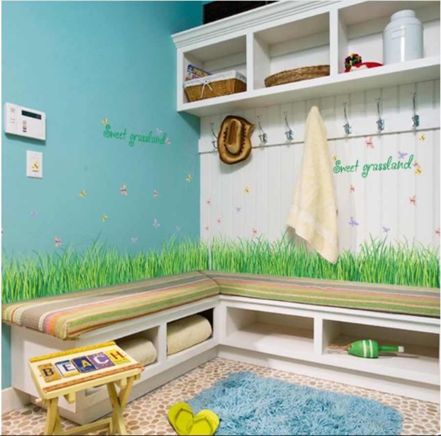 Decal chân tường cỏ xanh 5