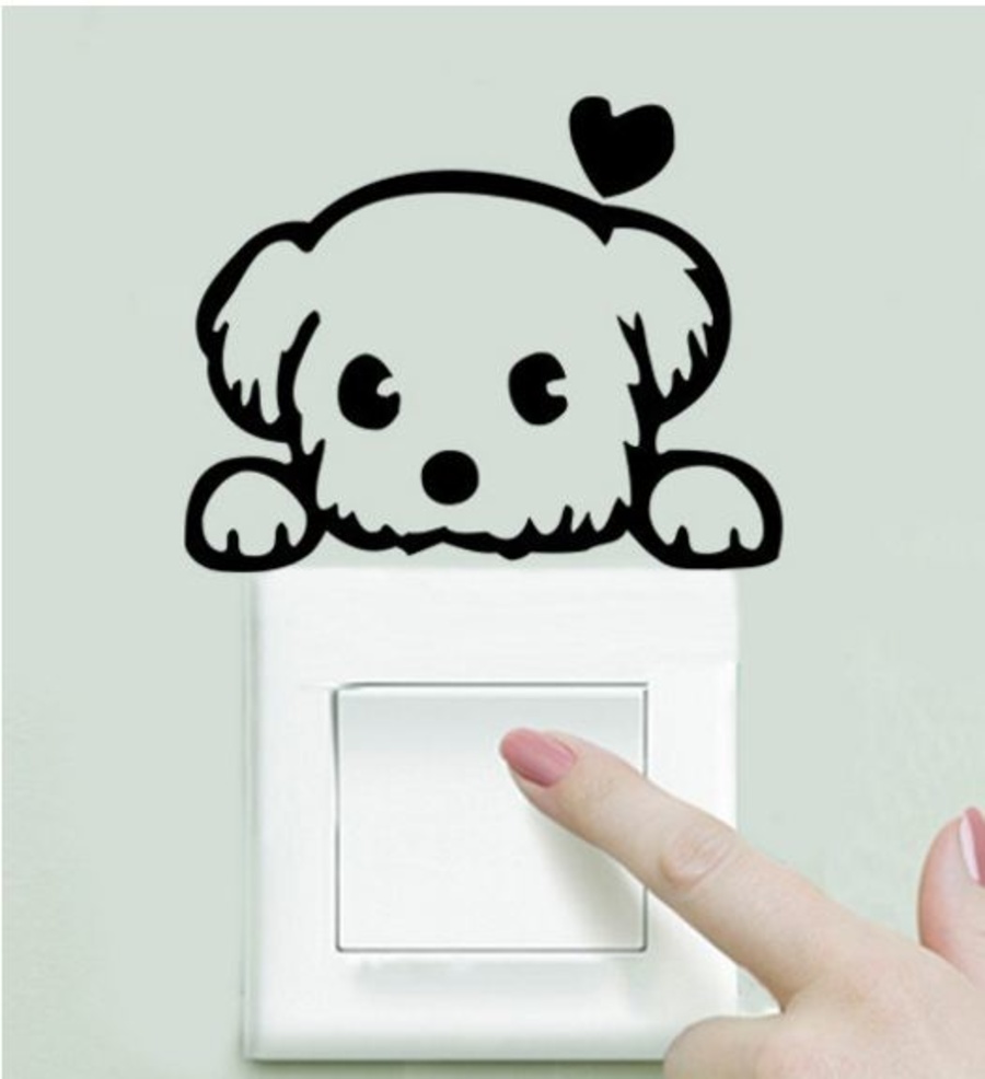 Decal ổ điện cún lười