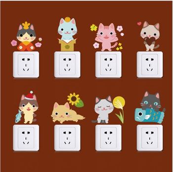 Decal ổ điện đàn mèo vui nhộn 2