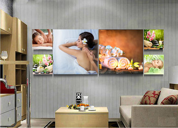 Tranh treo tường Spa thư giãn cô gái và hoa
