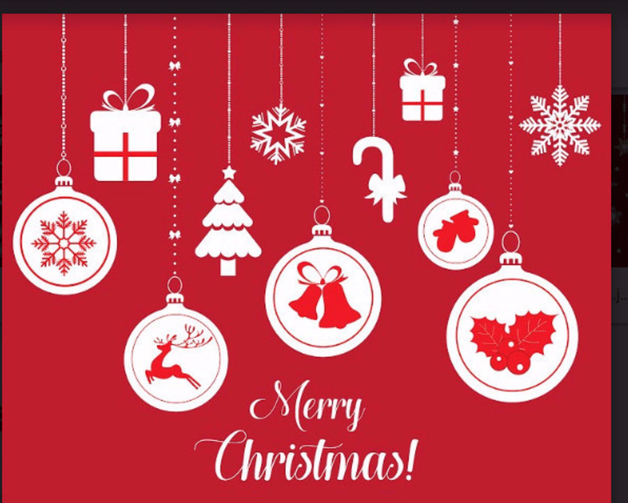 Decal dán tường dây treo quả cầu Noel và hộp quà