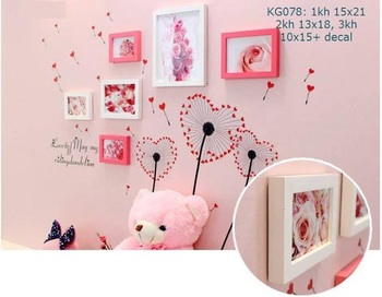 Khung gỗ bộ 6 khung kèm decal - KG078