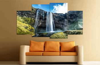 Tranh treo tường thác nước size 4 tấm