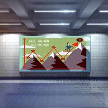 Decal văn phòng Aim higher and higher