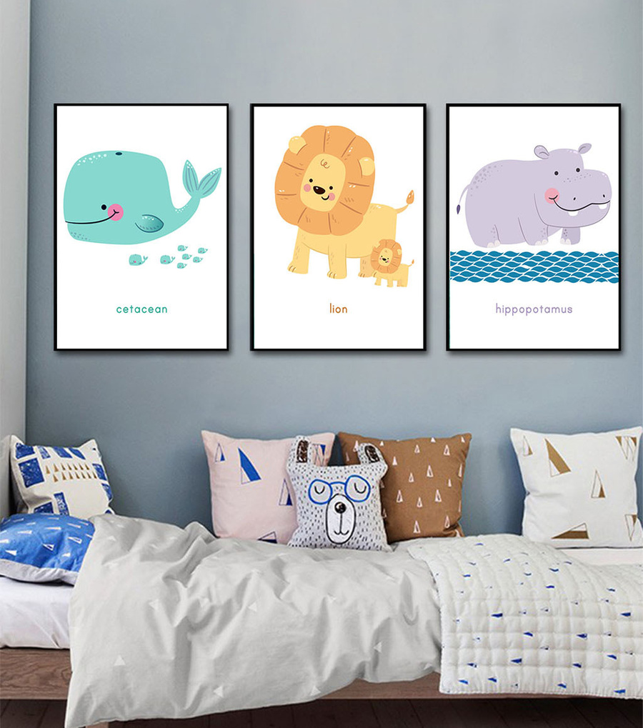 Tranh treo tường Các Bạn Động Vật Hoạt Hình Ngộ Nghĩnh