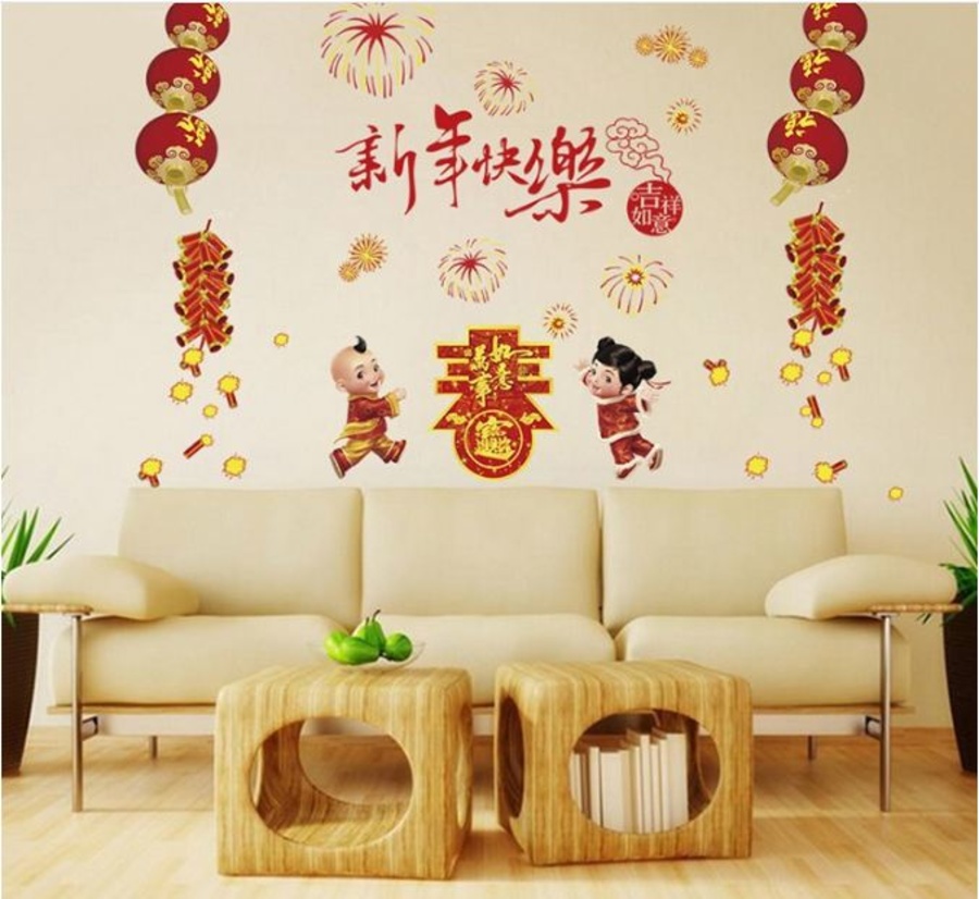 Decal bé vui đón tết 5