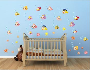 Decal đàn cá sắc màu 3