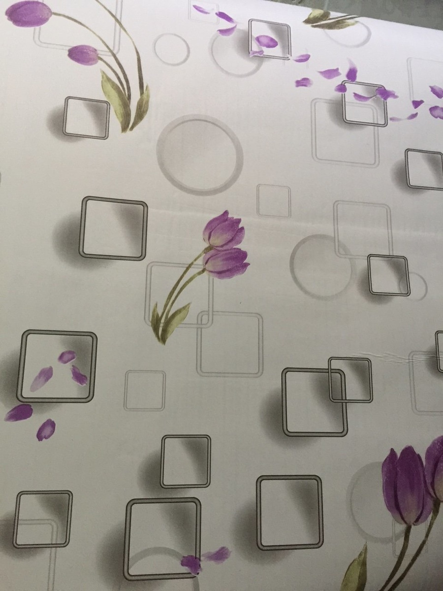 Giấy decal cuộn hoa tulip tím khổ 0.9m