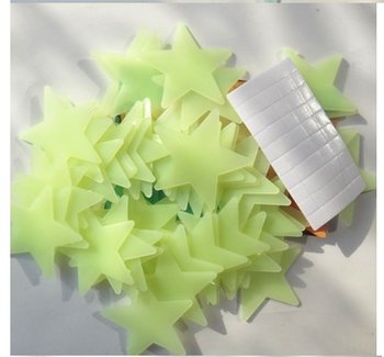 Dạ quang sao xanh bộ 50 cái xanh lá