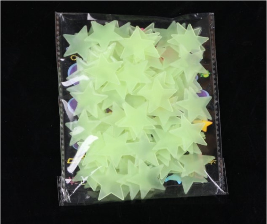 Sao dạ quang (3cm) bộ 100 cái màu xanh lá