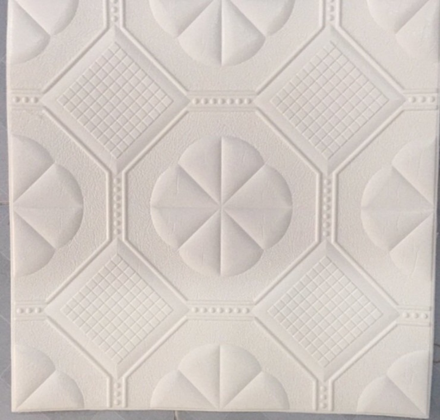 Xốp đá dán tường 3D họa tiết cổ điển trắng 5