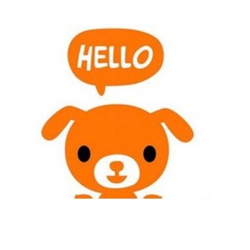 Decal dán ổ điện cún con màu cam