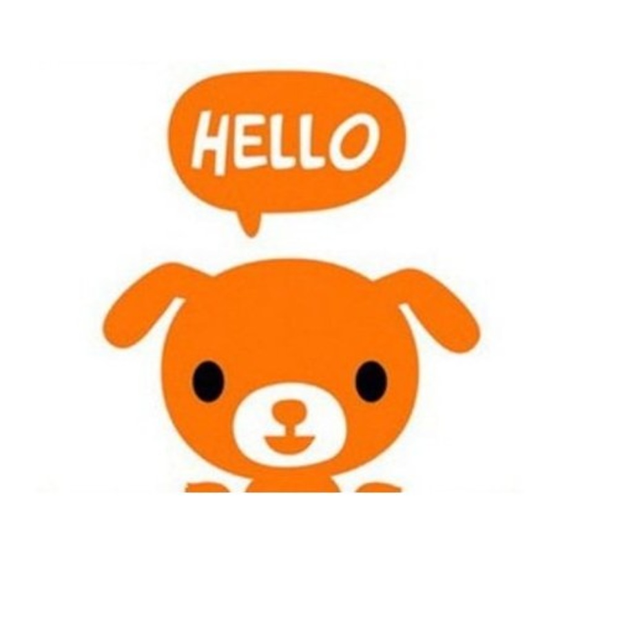 Decal dán ổ điện cún con màu cam