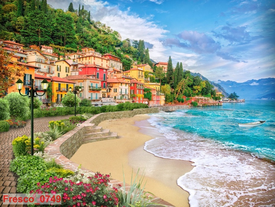 Tranh Dán Tường Bờ Biển Châu Âu