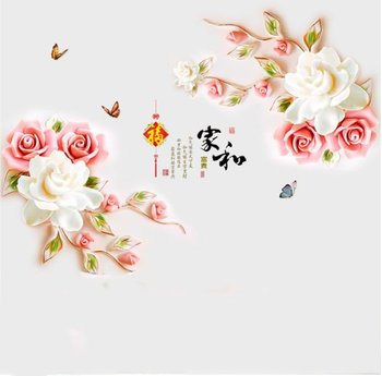 Decal 3D dán tường Hoa hồng mẫu 5