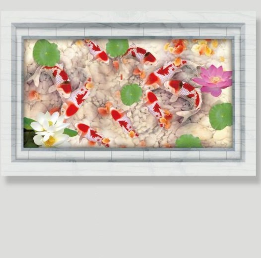 Decal dán tường cửu ngư quần hội 2