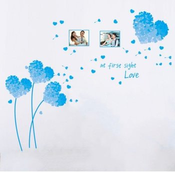 Decal dán tường trái tim xanh dương