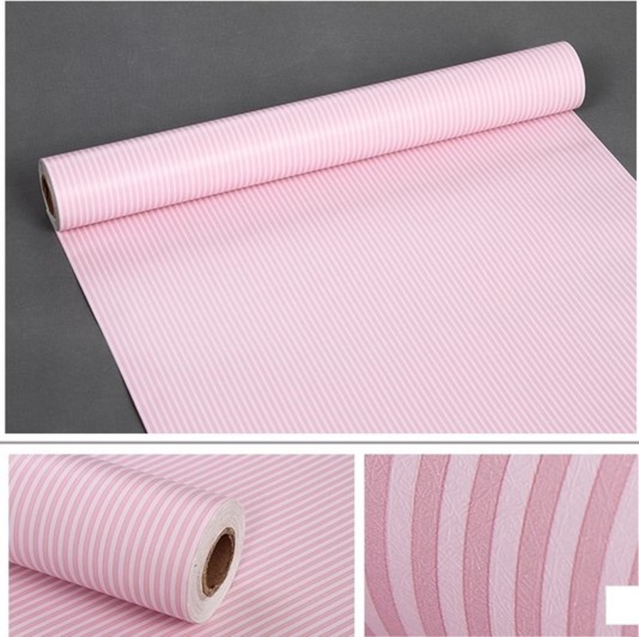 Giấy Decal cuộn sọc trắng hồng