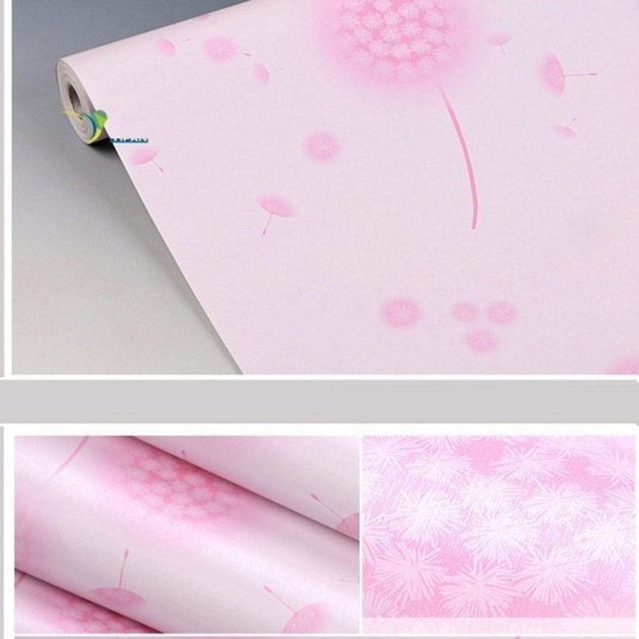 Giấy Decal cuộn hoa bồ công anh hồng