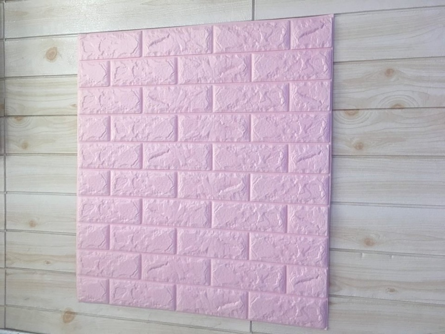 [Cao cấp] Xốp đá dán tường 3D màu tím nhạt