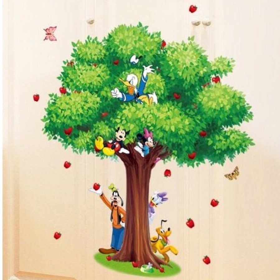Decal cây xanh chuột Mickey