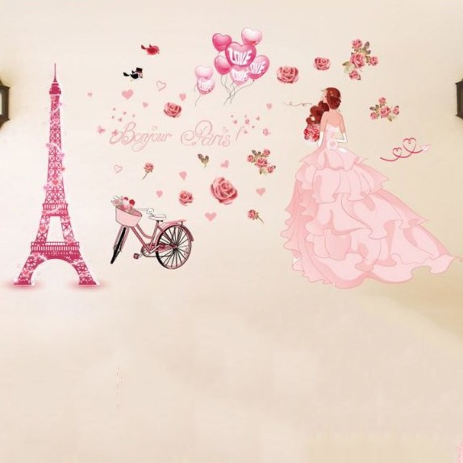 Decal cô gái hoa hồng 4