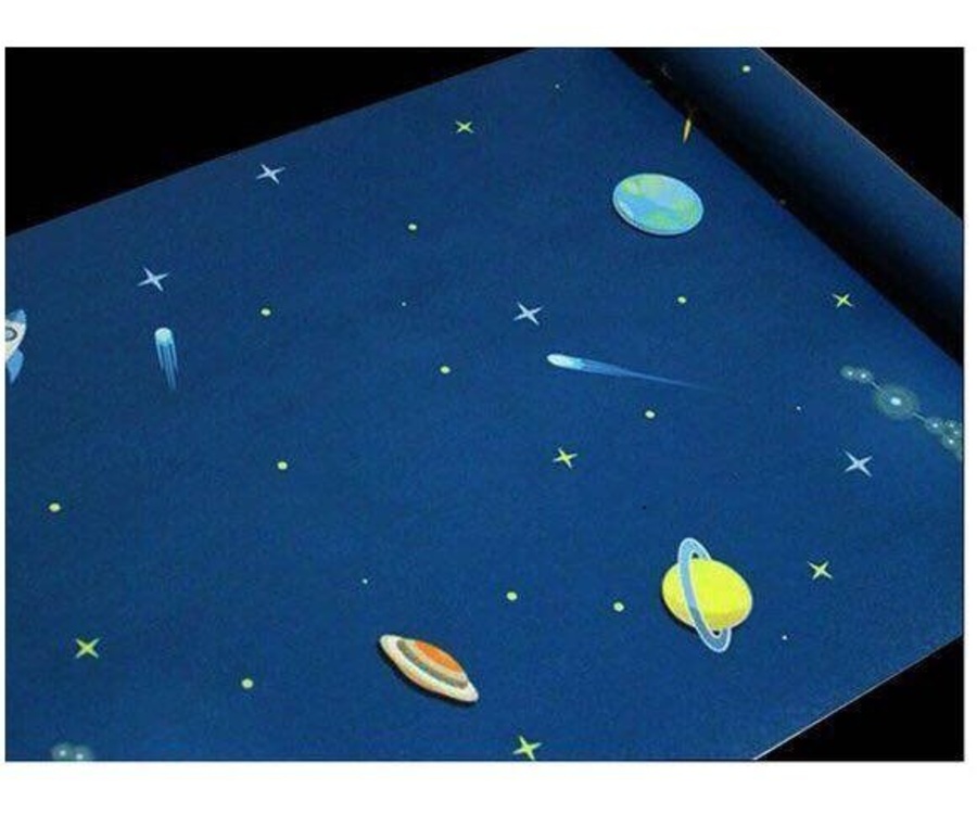 Giấy decal cuộn các hành tinh xanh khổ 0.9m